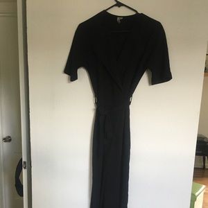 ASOS Black Deep V-Neck Jumpsuit